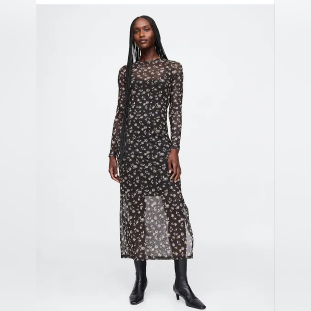 NWT GAP Mesh Midi Dress Large